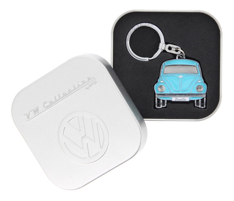 BRISA VW Collection - Volkswagen Enamel Metal Keyring Keychain Accessory Keyholder in Beetle Bug Design (Front/Blue) - Image 4
